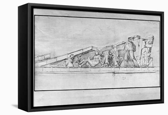 Study of the Frieze from a Pediment of the Parthenon-Jacques Carrey-Framed Stretched Canvas