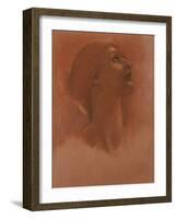 Study of the Head of a Girl Looking Up to the Right, c.1871-Edward Burne-Jones-Framed Giclee Print
