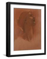 Study of the Head of a Girl Looking Up to the Right, c.1871-Edward Burne-Jones-Framed Giclee Print