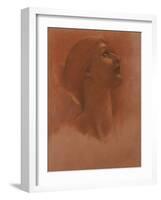 Study of the Head of a Girl Looking Up to the Right, c.1871-Edward Burne-Jones-Framed Giclee Print