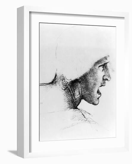 Study of the Head of a Soldier, 1503-4-Leonardo da Vinci-Framed Giclee Print