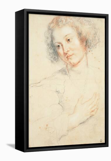 Study of the Head of St. Apollonia-Peter Paul Rubens-Framed Stretched Canvas