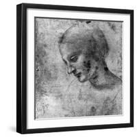 Study of the Head of the Madonna, 15th Century-Leonardo da Vinci-Framed Giclee Print