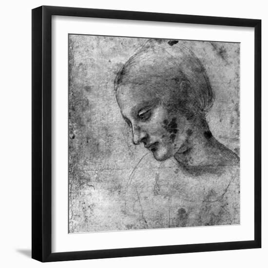 Study of the Head of the Madonna, 15th Century-Leonardo da Vinci-Framed Giclee Print