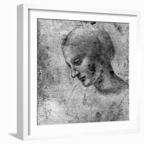 Study of the Head of the Madonna, 15th Century-Leonardo da Vinci-Framed Giclee Print