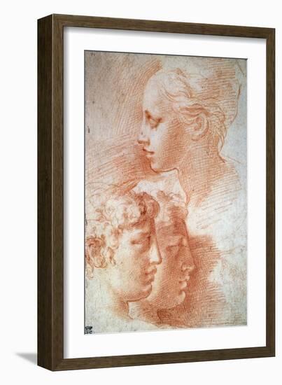 Study of the Heads, C1527-Parmigianino-Framed Giclee Print