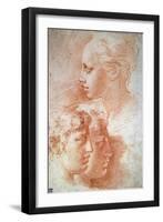 Study of the Heads, C1527-Parmigianino-Framed Giclee Print