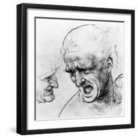 Study of the Heads of Two Soldiers, 1503-4-Leonardo da Vinci-Framed Giclee Print