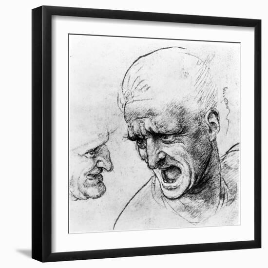 Study of the Heads of Two Soldiers, 1503-4-Leonardo da Vinci-Framed Giclee Print