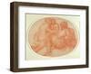 Study of the Holy Family (Red Chalk on Paper)-Michelangelo Buonarroti-Framed Giclee Print