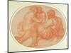 Study of the Holy Family (Red Chalk on Paper)-Michelangelo Buonarroti-Mounted Giclee Print