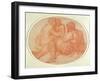 Study of the Holy Family (Red Chalk on Paper)-Michelangelo Buonarroti-Framed Giclee Print