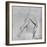 'Study of the Legs of a Man Lunging to the Right', c1480 (1945)-Leonardo Da Vinci-Framed Giclee Print