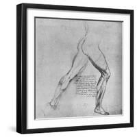 'Study of the Legs of a Man Lunging to the Right', c1480 (1945)-Leonardo Da Vinci-Framed Giclee Print