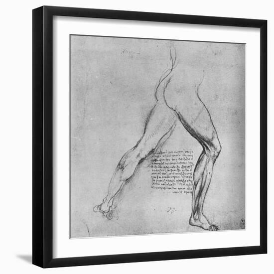 'Study of the Legs of a Man Lunging to the Right', c1480 (1945)-Leonardo Da Vinci-Framed Giclee Print