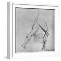 'Study of the Legs of a Man Lunging to the Right', c1480 (1945)-Leonardo Da Vinci-Framed Giclee Print