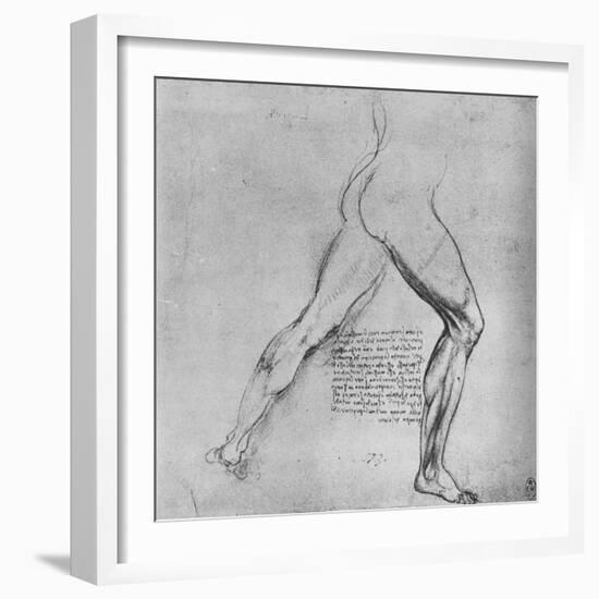 'Study of the Legs of a Man Lunging to the Right', c1480 (1945)-Leonardo Da Vinci-Framed Giclee Print