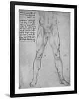 'Study of the Lower Half of a Nude Man Facing to the Front', c1480 (1945)-Leonardo Da Vinci-Framed Giclee Print