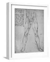 'Study of the Lower Half of a Nude Man Facing to the Front', c1480 (1945)-Leonardo Da Vinci-Framed Giclee Print