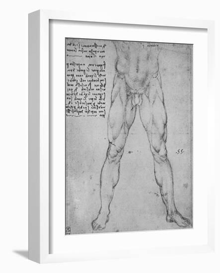 'Study of the Lower Half of a Nude Man Facing to the Front', c1480 (1945)-Leonardo Da Vinci-Framed Giclee Print