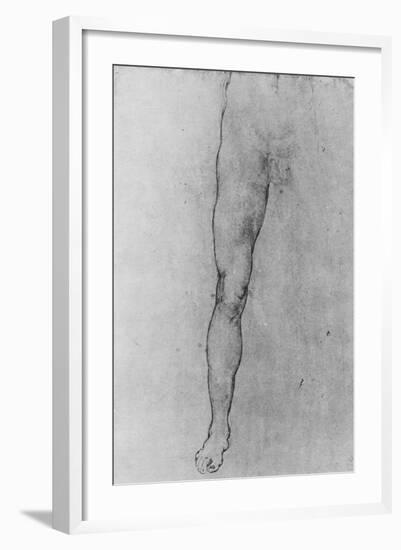 'Study of the Lower Half of a nude man facing to the front', c1480 (1945)-Leonardo Da Vinci-Framed Giclee Print