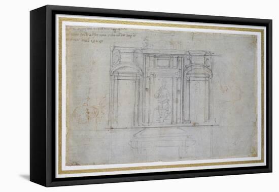 Study of the Upper Level of the Medici Tomb, C.1520-Michelangelo Buonarroti-Framed Stretched Canvas