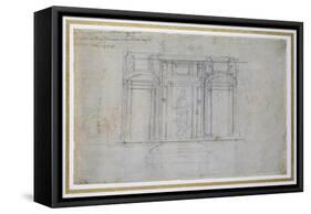 Study of the Upper Level of the Medici Tomb, C.1520-Michelangelo Buonarroti-Framed Stretched Canvas