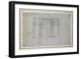 Study of the Upper Level of the Medici Tomb, C.1520-Michelangelo Buonarroti-Framed Giclee Print