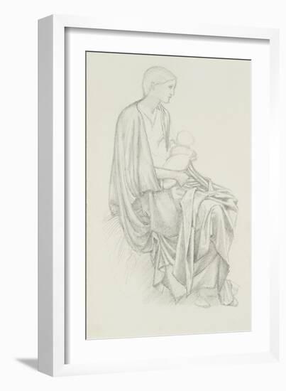 Study of the Virgin and Child for 'The Star of Bethlehem'-Edward Burne-Jones-Framed Giclee Print