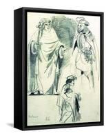 Study of Three Figures in Historical Dress-Eugene Delacroix-Framed Stretched Canvas