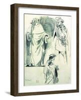 Study of Three Figures in Historical Dress-Eugene Delacroix-Framed Giclee Print