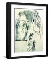 Study of Three Figures in Historical Dress-Eugene Delacroix-Framed Giclee Print