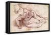 Study of Three Male Figures-Michelangelo Buonarroti-Framed Stretched Canvas