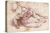 Study of Three Male Figures-Michelangelo Buonarroti-Stretched Canvas