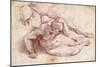 Study of Three Male Figures-Michelangelo Buonarroti-Mounted Giclee Print