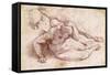 Study of Three Male Figures-Michelangelo Buonarroti-Framed Stretched Canvas