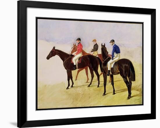 Study of Three Steeplechase Cracks: Allen Mcdonough on Brunette, Tom Oliver on Discount-John Frederick Herring I-Framed Giclee Print