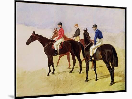 Study of Three Steeplechase Cracks: Allen Mcdonough on Brunette, Tom Oliver on Discount-John Frederick Herring I-Mounted Giclee Print