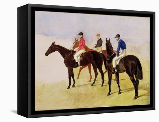 Study of Three Steeplechase Cracks: Allen Mcdonough on Brunette, Tom Oliver on Discount-John Frederick Herring I-Framed Stretched Canvas