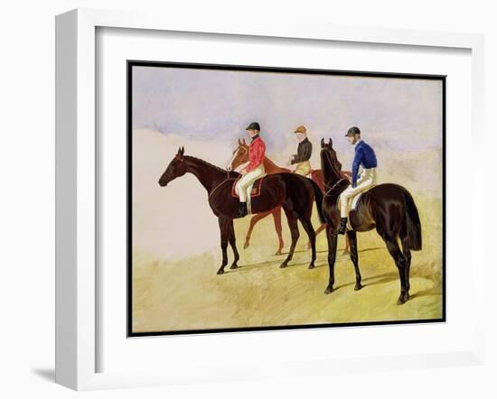 Study of Three Steeplechase Cracks: Allen Mcdonough on Brunette, Tom Oliver on Discount-John Frederick Herring I-Framed Giclee Print