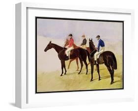 Study of Three Steeplechase Cracks: Allen Mcdonough on Brunette, Tom Oliver on Discount-John Frederick Herring I-Framed Giclee Print