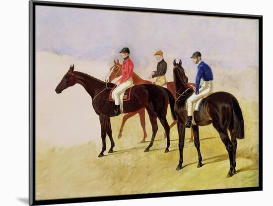 Study of Three Steeplechase Cracks: Allen Mcdonough on Brunette, Tom Oliver on Discount-John Frederick Herring I-Mounted Giclee Print