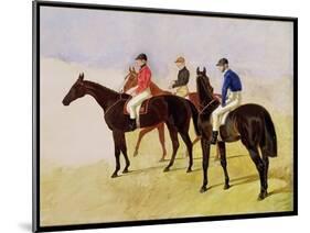 Study of Three Steeplechase Cracks: Allen Mcdonough on Brunette, Tom Oliver on Discount-John Frederick Herring I-Mounted Giclee Print