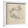 Study of Two Arms for 'The Drunkenness of Noah' in the Sistine Chapel-Michelangelo Buonarroti-Framed Giclee Print