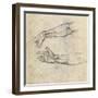 Study of Two Arms for 'The Drunkenness of Noah' in the Sistine Chapel-Michelangelo Buonarroti-Framed Giclee Print