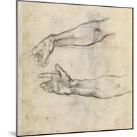 Study of Two Arms for 'The Drunkenness of Noah' in the Sistine Chapel-Michelangelo Buonarroti-Mounted Giclee Print