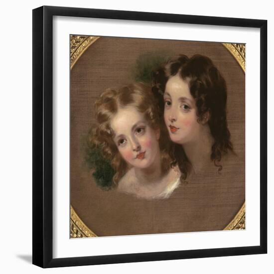 Study of Two Children-George Henry Harlow-Framed Giclee Print