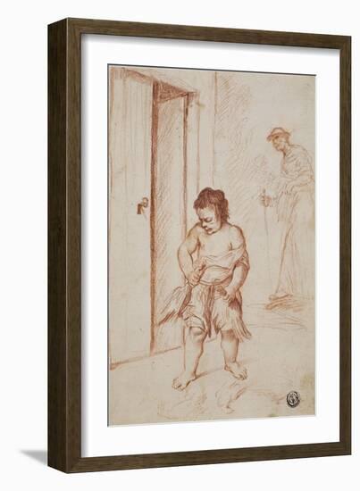 Study of Two Figures, 1710-15-Giuseppe Maria Crespi-Framed Giclee Print