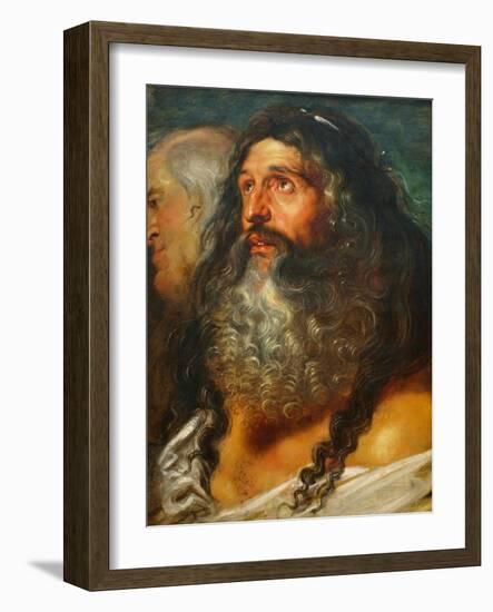 Study of Two Heads-Peter Paul Rubens-Framed Art Print