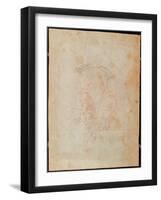 Study of Two Male Figures (Red Chalk on Paper) (Verso)-Michelangelo Buonarroti-Framed Giclee Print